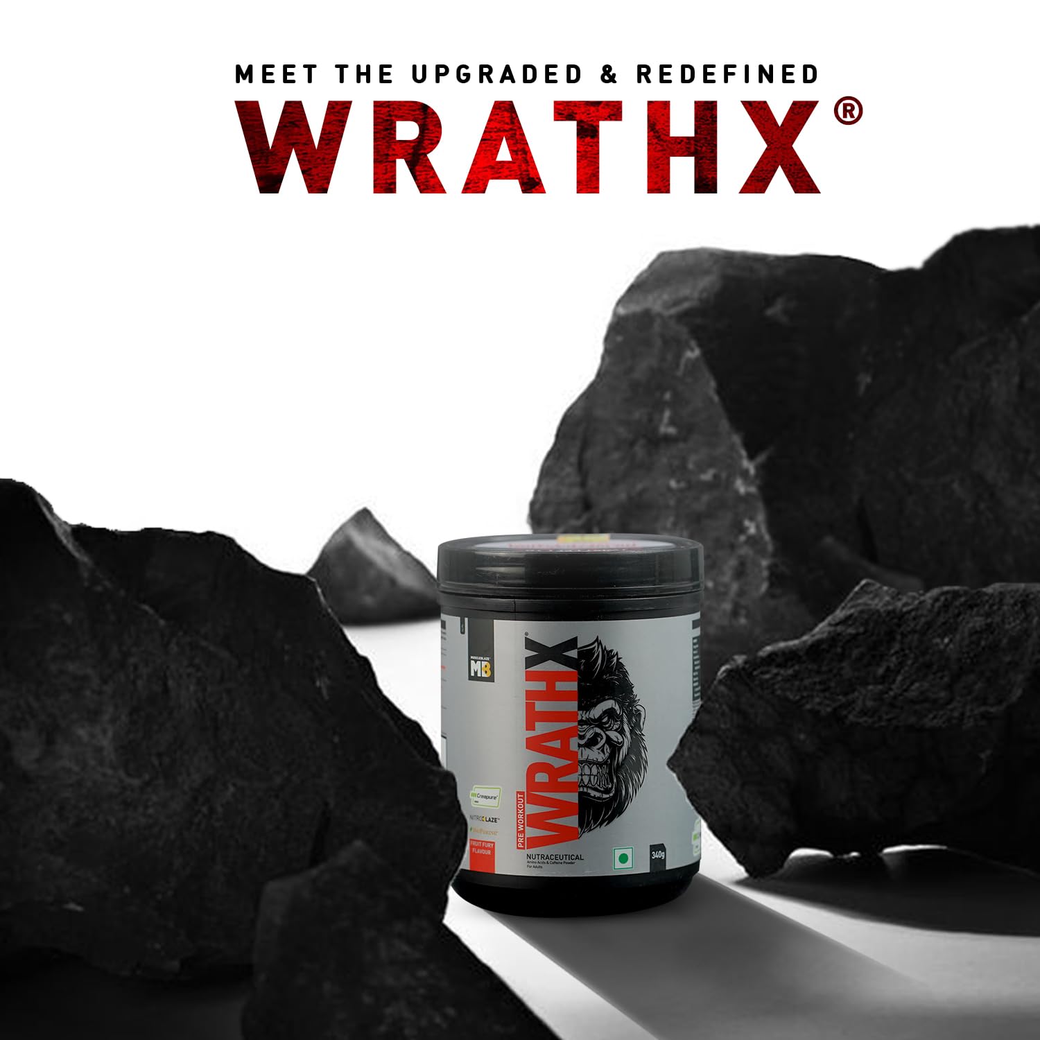MuscleBlaze Pre-Workout WrathX 340g – Fruit Fury - Image 4